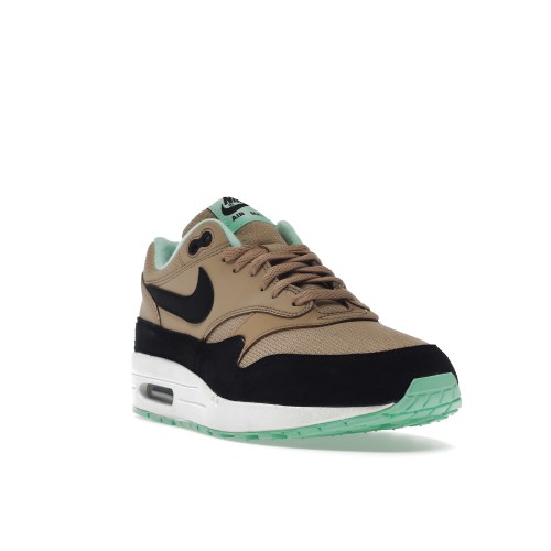 Кроссы Nike Air Max 1 Desert Black Green Glow (W) - женская сетка размеров