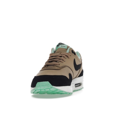 Кроссы Nike Air Max 1 Desert Black Green Glow (W) - женская сетка размеров