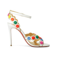 Женские Christian Louboutin Smartissima 100 White Leather Strappy Sandal Multi Mekong (W)