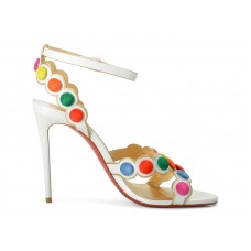 Женские Christian Louboutin Smartissima 100 White Leather Strappy Sandal Multi Mekong (W)