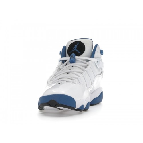 Air Jordan 6 Rings White Dark Marina Blue - мужская сетка размеров