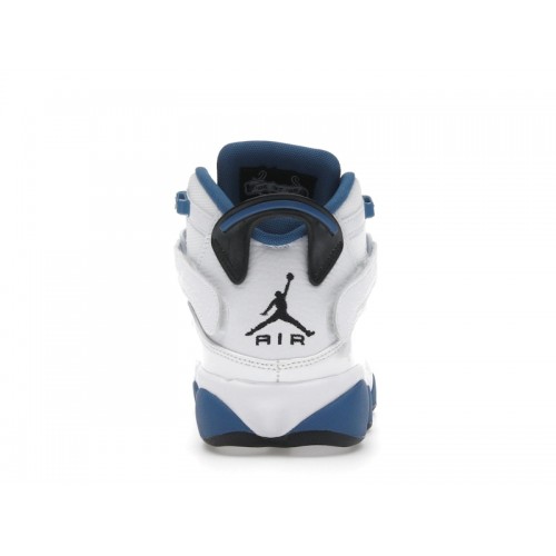 Air Jordan 6 Rings White Dark Marina Blue - мужская сетка размеров