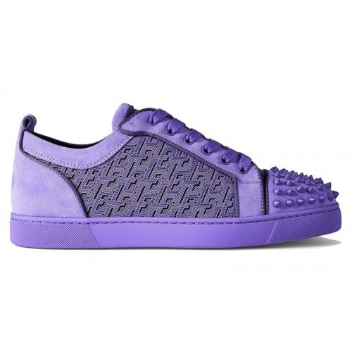 Christian Louboutin Louis Junior Spikes Orlato Flat Frou Frou-Black - мужская сетка размеров