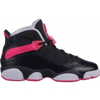 Подростковые Jordan 6 Rings Black Hyper Pink White (GS)