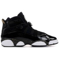 Подростковые Jordan 6 Rings Black Metallic Gold White (GS)