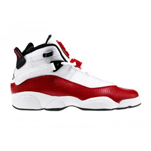 Air Jordan 6 Rings GS White Red - подростковая сетка размеров
