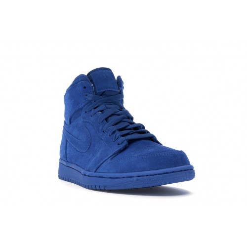Кроссы Jordan 1 Retro Blue Suede - мужская сетка размеров