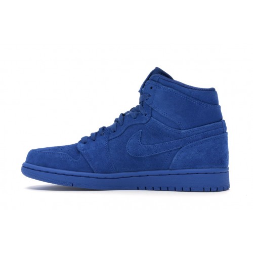 Кроссы Jordan 1 Retro Blue Suede - мужская сетка размеров