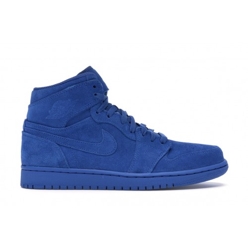 Кроссы Jordan 1 Retro Blue Suede - мужская сетка размеров
