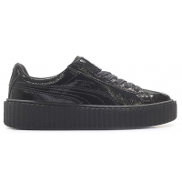 Женские кроссовки Puma Creeper Rihanna Fenty Cracked Leather Black (W)