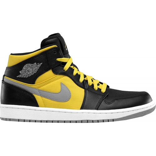 Кроссы Jordan 1 Phat Mid Black Speed Yellow - мужская сетка размеров