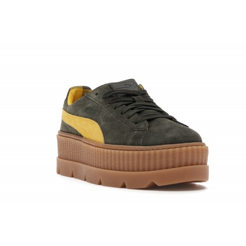 Кроссы Puma Cleated Creeper Rihanna Fenty Suede Green (W) - женская сетка размеров