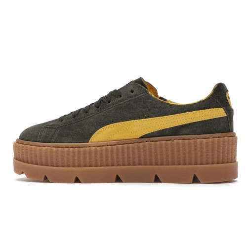 Кроссы Puma Cleated Creeper Rihanna Fenty Suede Green (W) - женская сетка размеров