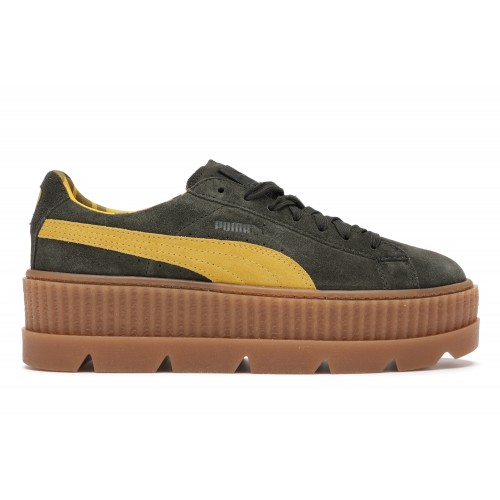 Кроссы Puma Cleated Creeper Rihanna Fenty Suede Green (W) - женская сетка размеров