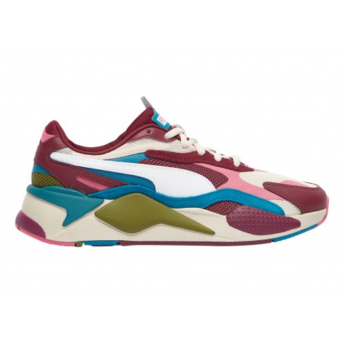 Кроссы Puma RS-X3 Puzzle Cabernet Pink Blue Green - мужская сетка размеров