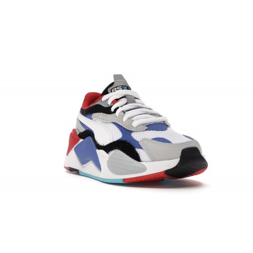 Кроссы Puma RS-X 3 Puzzle White Blue Red (GS) - подростковая сетка размеров