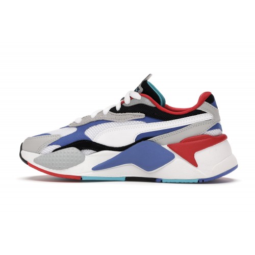 Кроссы Puma RS-X 3 Puzzle White Blue Red (GS) - подростковая сетка размеров