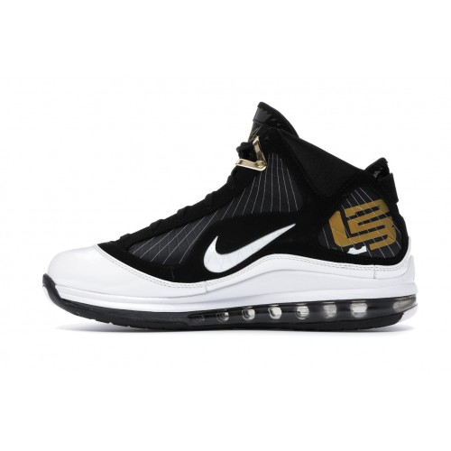 Кроссы Nike LeBron 7 Black/White-Metallic Gold - мужская сетка размеров