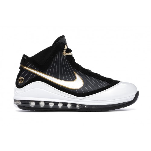 Кроссы Nike LeBron 7 Black/White-Metallic Gold - мужская сетка размеров