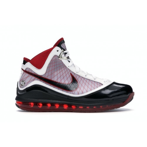 Кроссы Nike LeBron 7 White/Black-Varsity Red - мужская сетка размеров