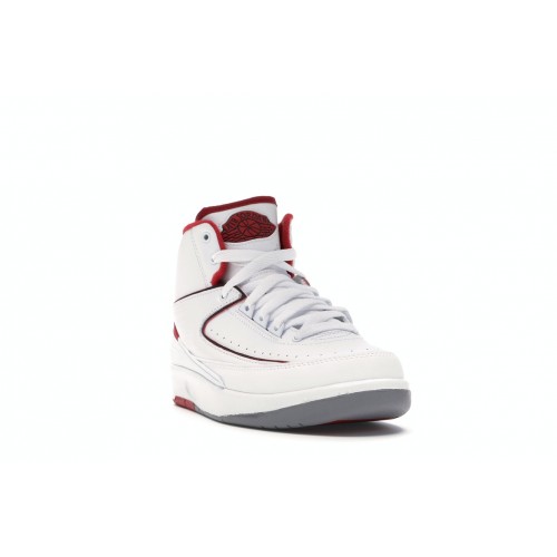 Кроссы Jordan 2 Retro White Red (2014) (GS) - подростковая сетка размеров