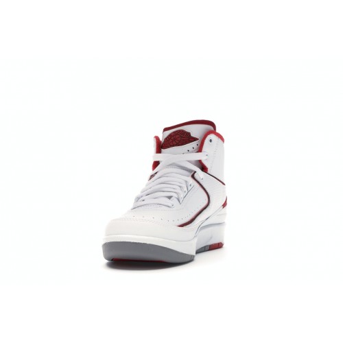 Кроссы Jordan 2 Retro White Red (2014) (GS) - подростковая сетка размеров