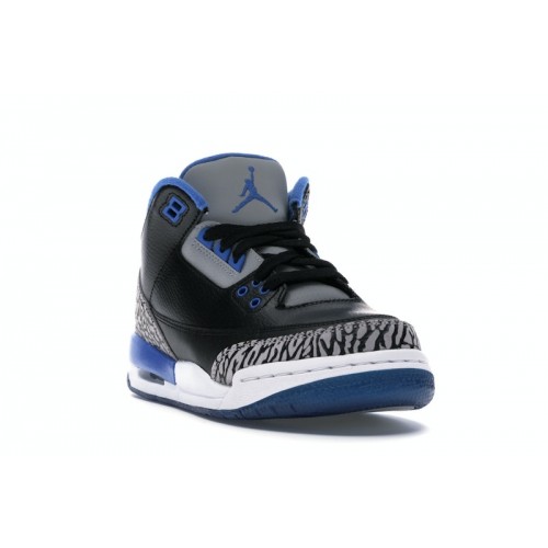 Кроссы Jordan 3 Retro Sport Blue (GS) - подростковая сетка размеров