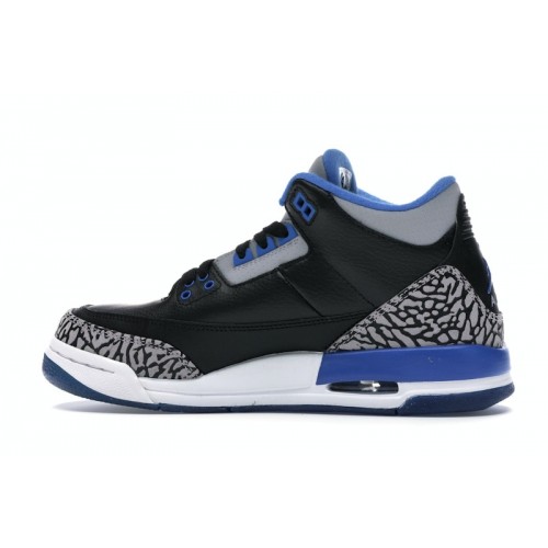 Кроссы Jordan 3 Retro Sport Blue (GS) - подростковая сетка размеров