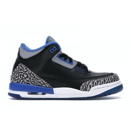 Кроссы Jordan 3 Retro Sport Blue (GS) - подростковая сетка размеров