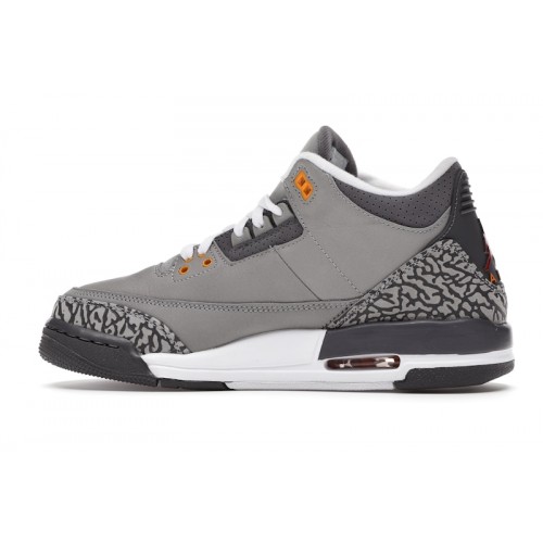 Кроссы Jordan 3 Retro Cool Grey (2021) (GS) - подростковая сетка размеров