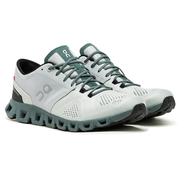 On Running Cloud X Glacier Grey Olive - мужская сетка размеров On Running Cloud X Glacier Grey Olive - мужская сетка размеров