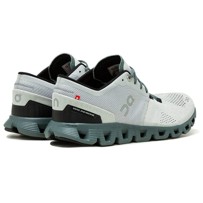 On Running Cloud X Glacier Grey Olive - мужская сетка размеров On Running Cloud X Glacier Grey Olive - мужская сетка размеров