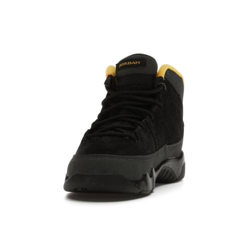 Кроссы Jordan 9 Retro Dark Charcoal University Gold (PS) - детская сетка размеров