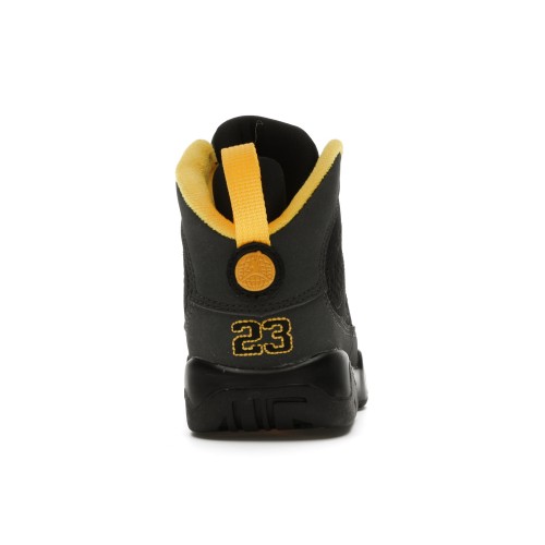 Кроссы Jordan 9 Retro Dark Charcoal University Gold (PS) - детская сетка размеров