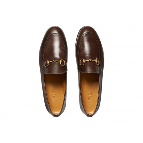 Gucci Jordaan Loafer Brown Leather - мужская сетка размеров