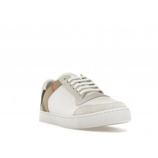 Кроссовки Burberry Leather Suede and House Check Sneakers Optic White