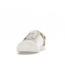 Кроссовки Burberry Leather Suede and House Check Sneakers Optic White
