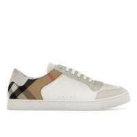 Кроссовки Burberry Leather Suede and House Check Sneakers Optic White