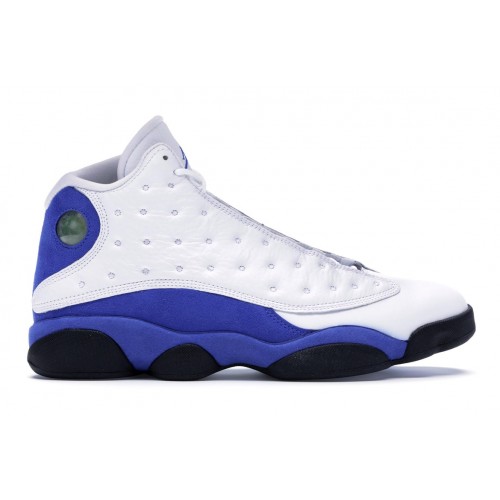 Кроссы Jordan 13 Retro White Hyper Royal Black - мужская сетка размеров