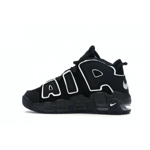 Кроссы Nike Air More Uptempo Black White (2016/2020) (GS) - подростковая сетка размеров