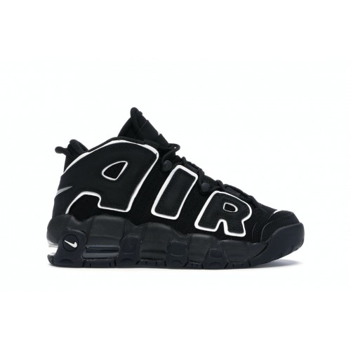 Кроссы Nike Air More Uptempo Black White (2016/2020) (GS) - подростковая сетка размеров