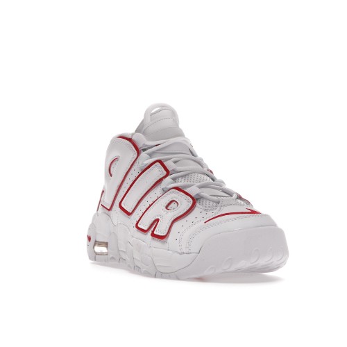 Кроссы Nike Air More Uptempo White Varsity Red Outline (2018/2021) (GS) - подростковая сетка размеров