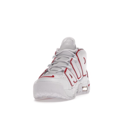 Кроссы Nike Air More Uptempo White Varsity Red Outline (2018/2021) (GS) - подростковая сетка размеров