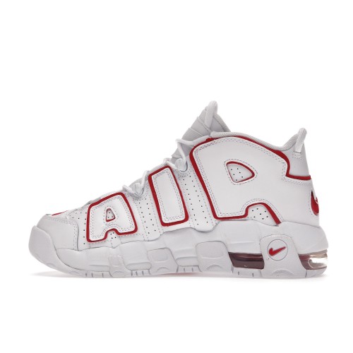 Кроссы Nike Air More Uptempo White Varsity Red Outline (2018/2021) (GS) - подростковая сетка размеров