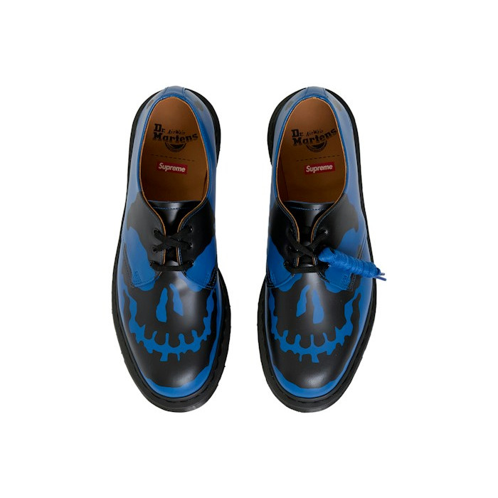 Supreme x Dr. Martens 1461 3-Eye Shoe Skull - Royal Black - мужская сетка размеров Supreme x Dr. Martens 1461 3-Eye Shoe Skull - Royal Black - мужская сетка размеров