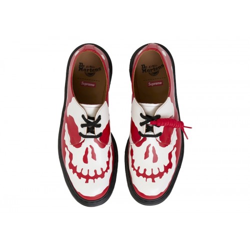 Dr. Martens 1461 3-Eye Shoe Supreme Skull Red White - мужская сетка размеров
