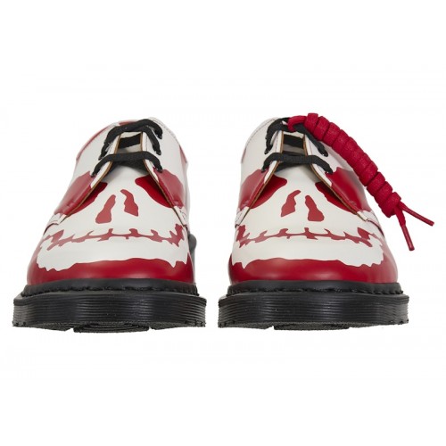 Dr. Martens 1461 3-Eye Shoe Supreme Skull Red White - мужская сетка размеров