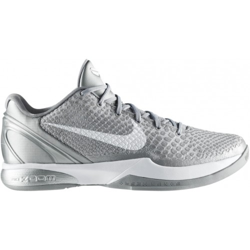 Кроссы Nike Kobe 6 Metallic Silver Metallic Silver White - мужская сетка размеров