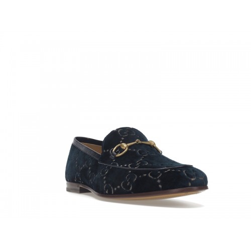 Gucci Jordaan GG Loafer Blue Velvet - мужская сетка размеров