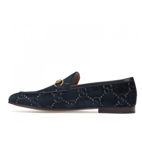 Gucci Jordaan GG Loafer Blue Velvet - мужская сетка размеров